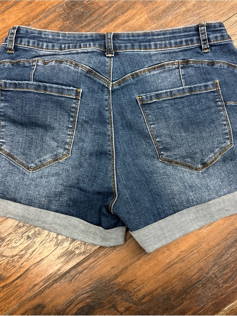 Dark Blue Denim Distressed Women’s Shorts <<<373>>>> - Picture 5 of 6